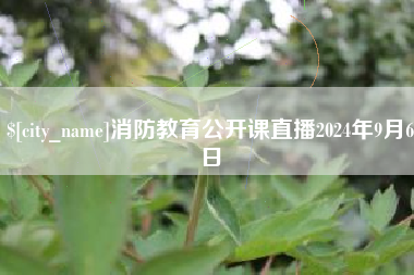 大兴安岭消防教育公开课直播2024年9月6日