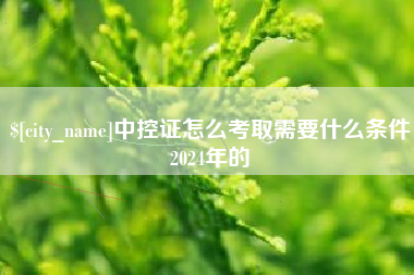 大兴安岭中控证怎么考取需要什么条件2024年的